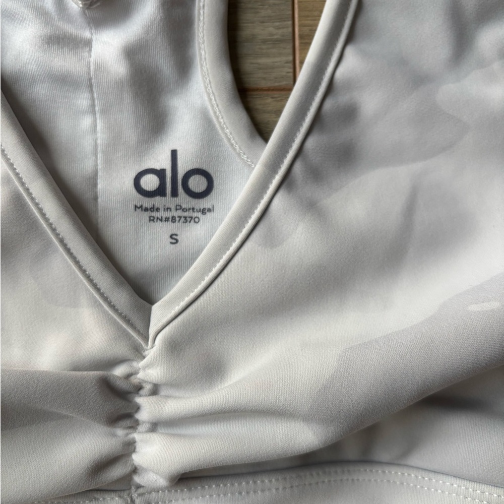 ALO Yoga White Sports Bra - Picture 2 of 3
